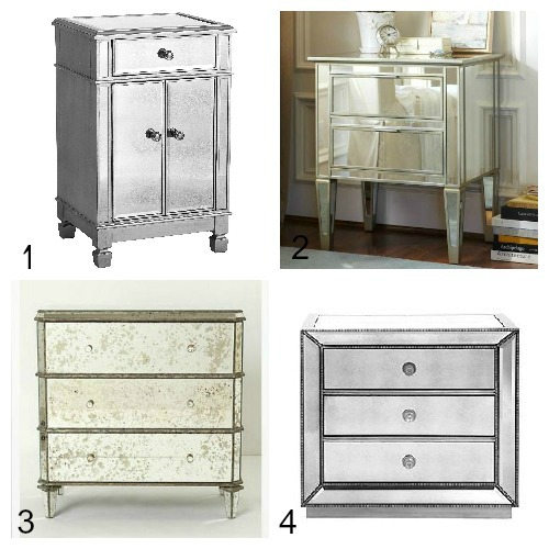 mirrored nightstands for sale